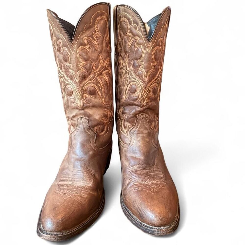 J.B. Dillon Reserve Men’s Size 12D Brown Leather Western Cowboy Boots Mexico